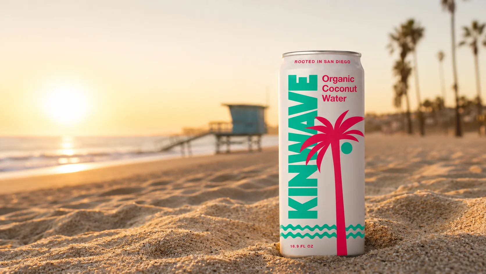 KINWAVE on a San Diego beach at sunset